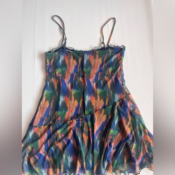Urban Outfitters Moxie Multi Mesh Mini Slip Dress M - Picture 4 of 11